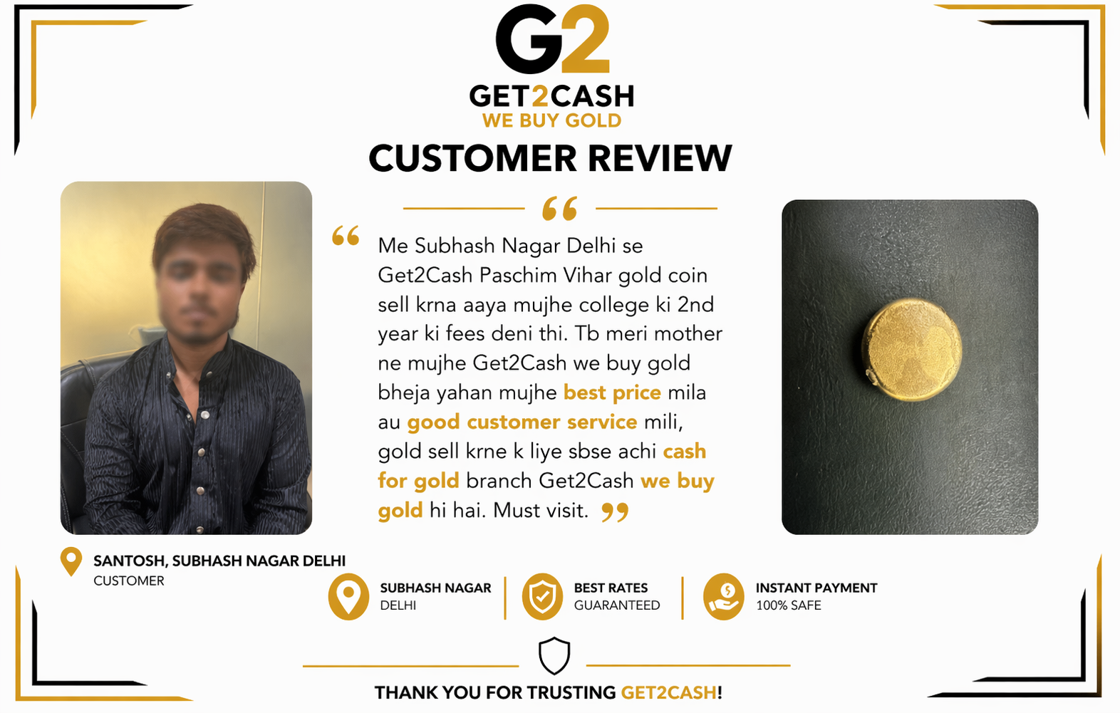 Sell Gold in Paschim Vihar